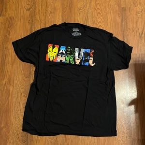 Large black marvel shirt
